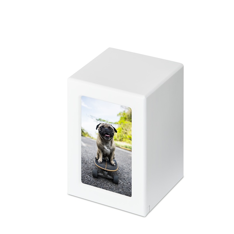 Mackay-Pet-Cremations- White-Photo-Urn-L